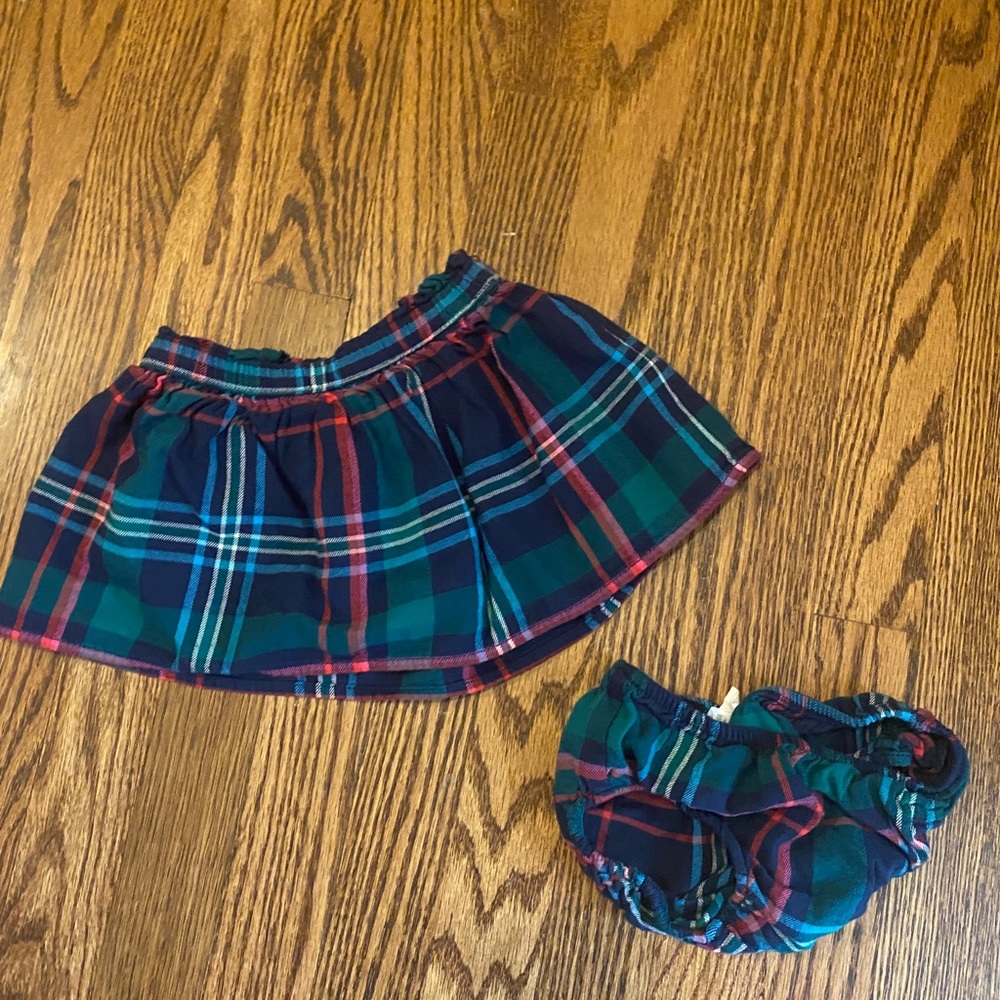 Gymboree plaid skirt with matching bloomers
